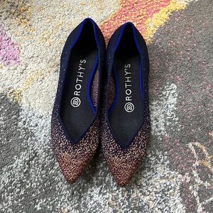 Rothy’s, The Point in midnight metallic. Size 6.5